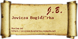 Jovicza Boglárka névjegykártya